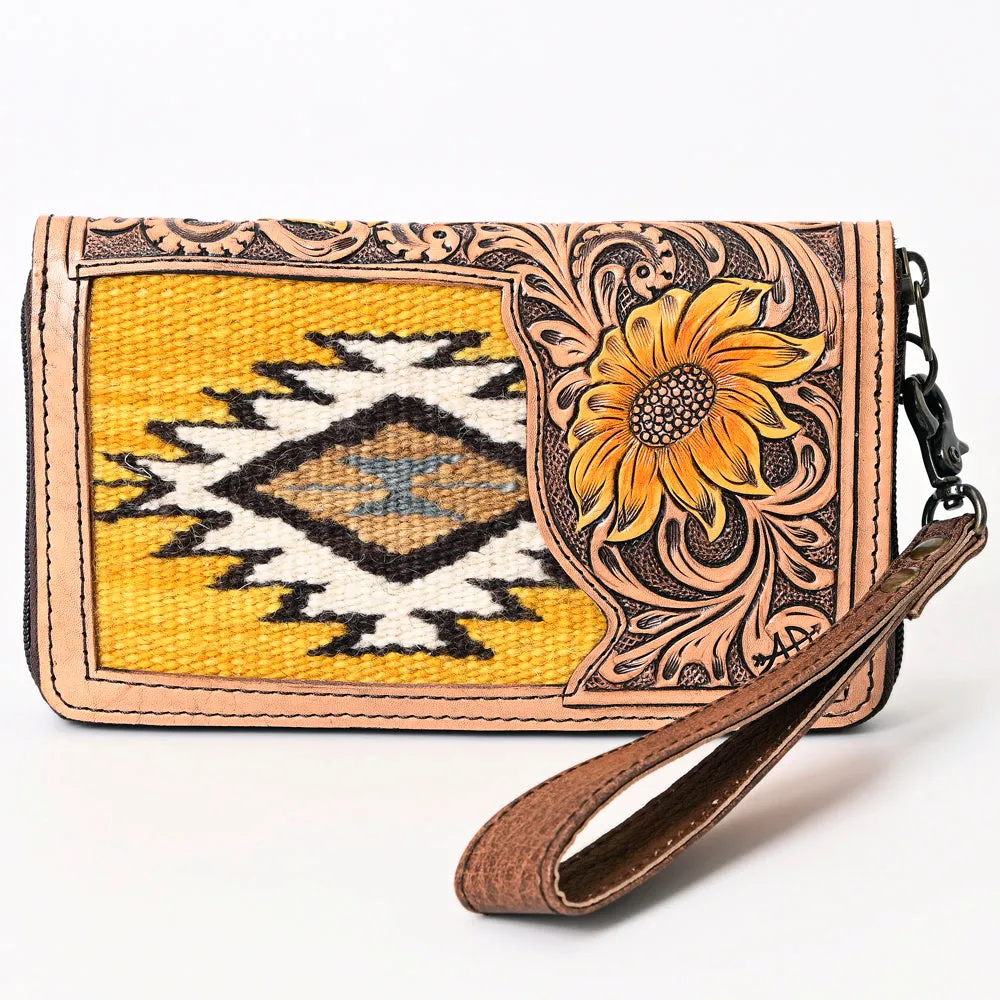 American Darling Organiser Hand Tooled Saddle Blanket Genuine Leather Women Bag Western Handbag Purse
