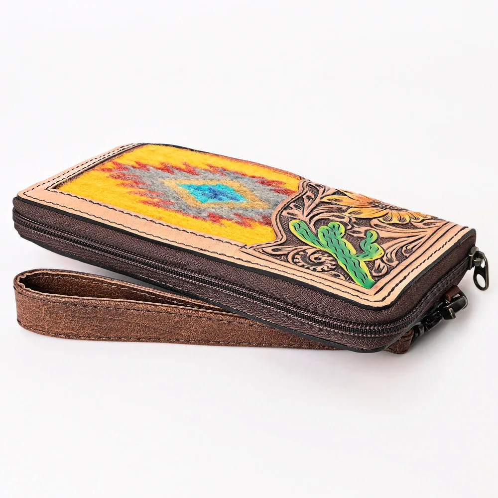 American Darling Organiser Hand Tooled Saddle Blanket Genuine Leather Women Bag Western Handbag Purse