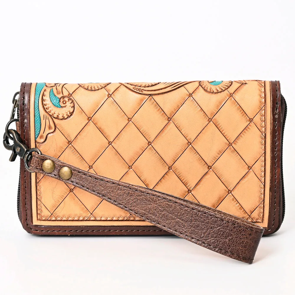 American Darling Organiser Hand Tooled Saddle Blanket Genuine Leather Women Bag Western Handbag Purse