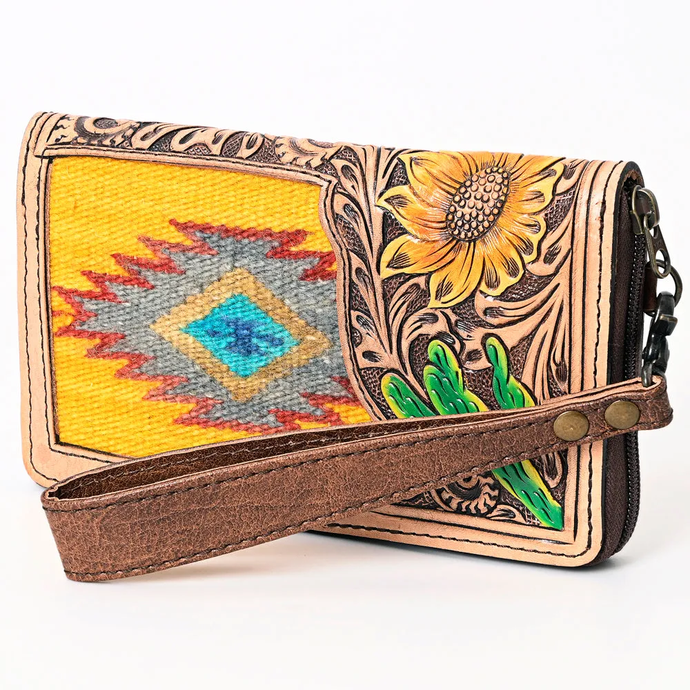 American Darling Organiser Hand Tooled Saddle Blanket Genuine Leather Women Bag Western Handbag Purse