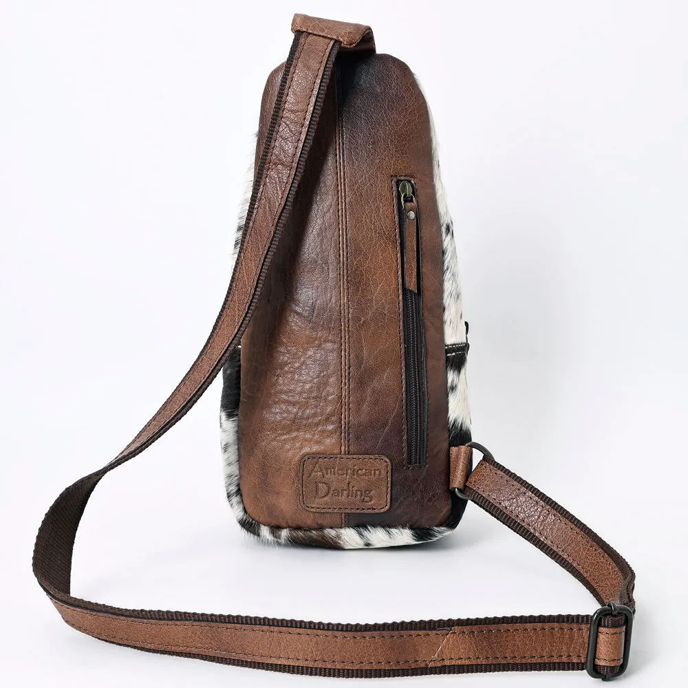 American Darling Sling Hand Tooled Hair-On Genuine Leather women bag western handbag purse