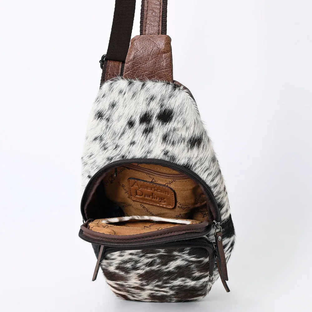 American Darling Sling Hand Tooled Hair-On Genuine Leather women bag western handbag purse