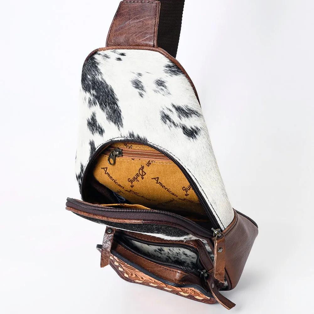 American Darling Sling Hand Tooled Hair-On Genuine Leather women bag western handbag purse