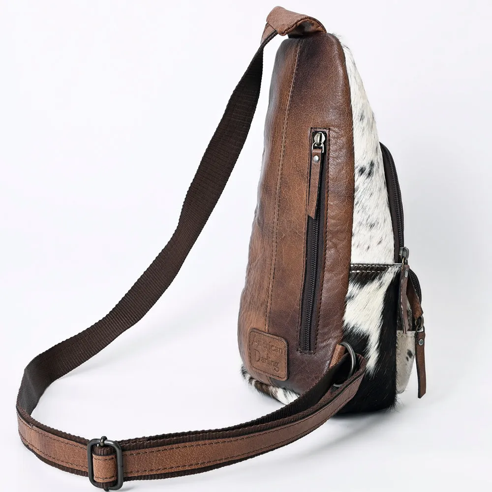 American Darling Sling Hand Tooled Hair-On Genuine Leather women bag western handbag purse