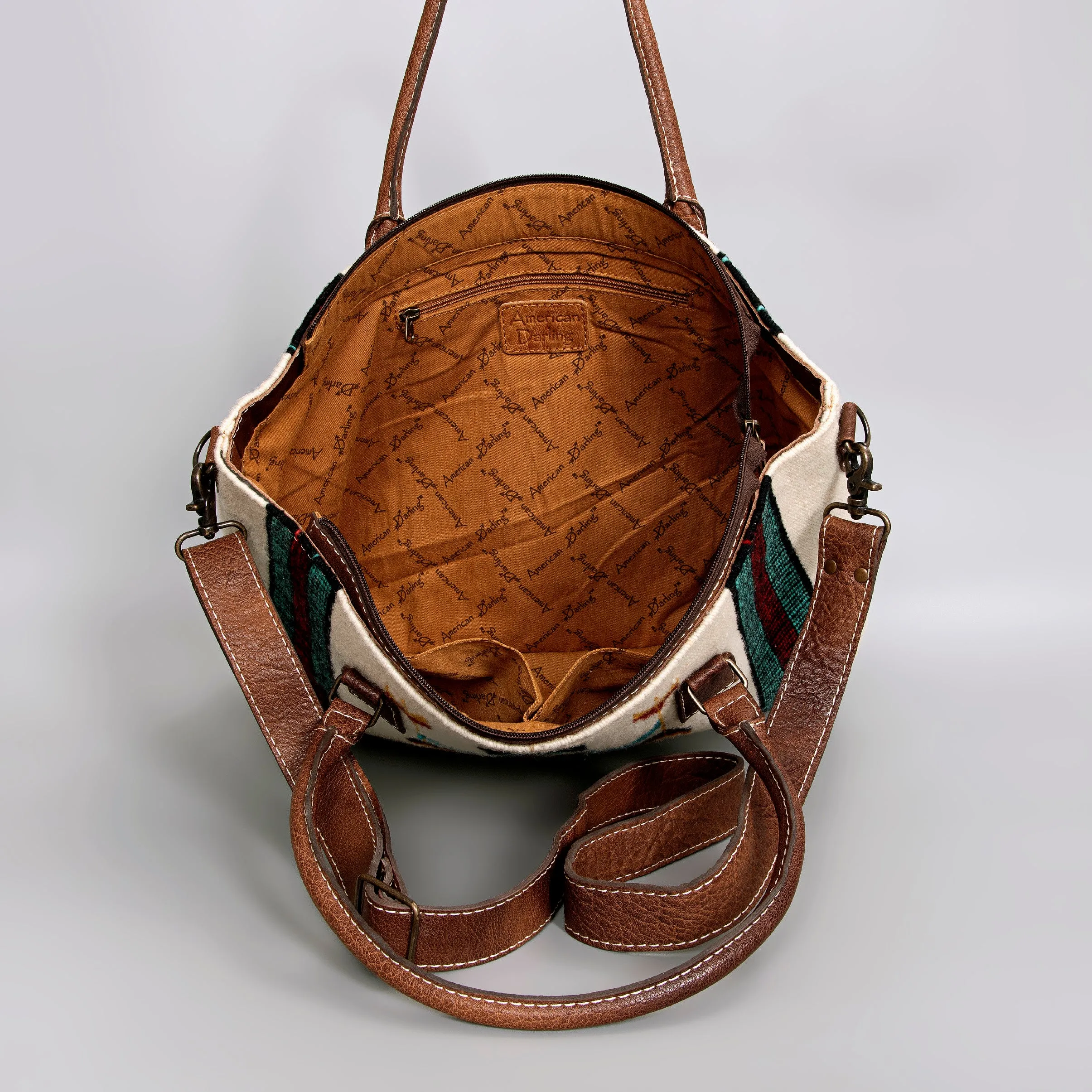 American Darling Tote Saddle Blanket Genuine Leather women bag western handbag purse