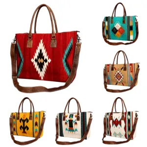 American Darling Tote Saddle Blanket Genuine Leather women bag western handbag purse