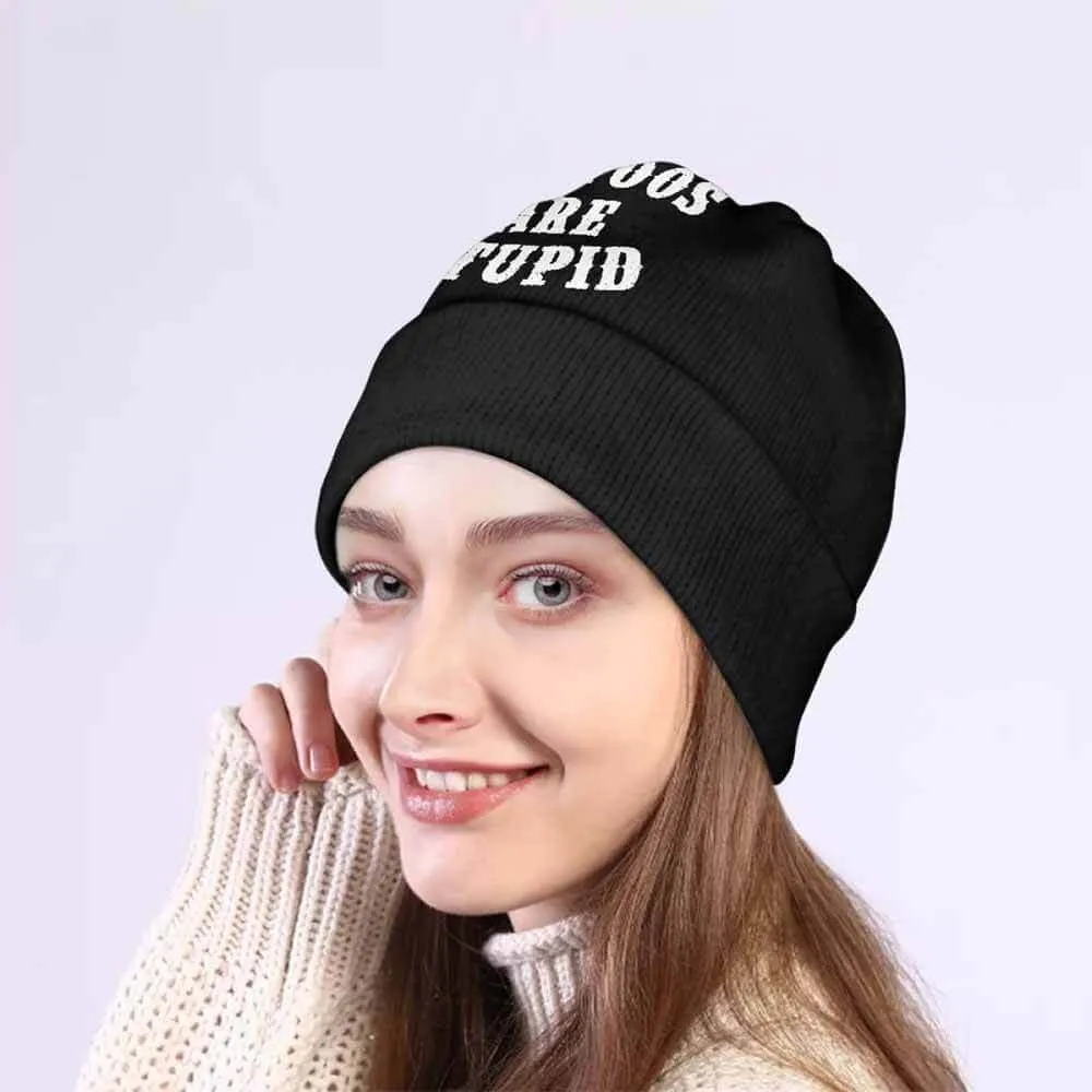 Black Tattoos Are Stupid Warm Knitted Beanie Hat