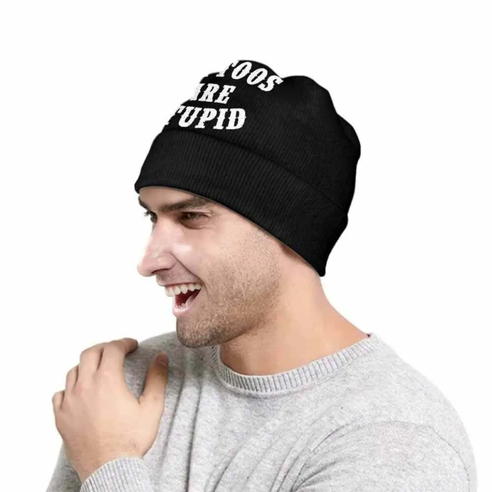 Black Tattoos Are Stupid Warm Knitted Beanie Hat