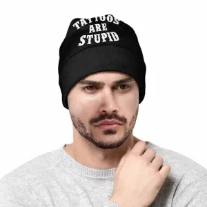 Black Tattoos Are Stupid Warm Knitted Beanie Hat