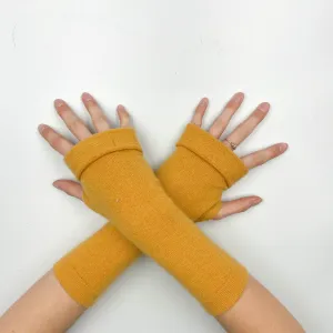 Bold Mustard Fingerless Gloves