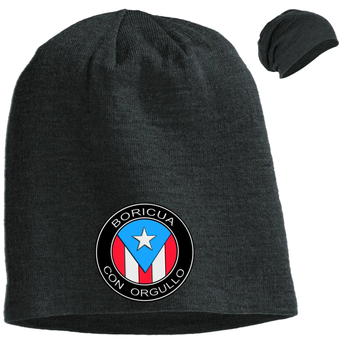 Boricua Con Orgullo Slouch Beanie