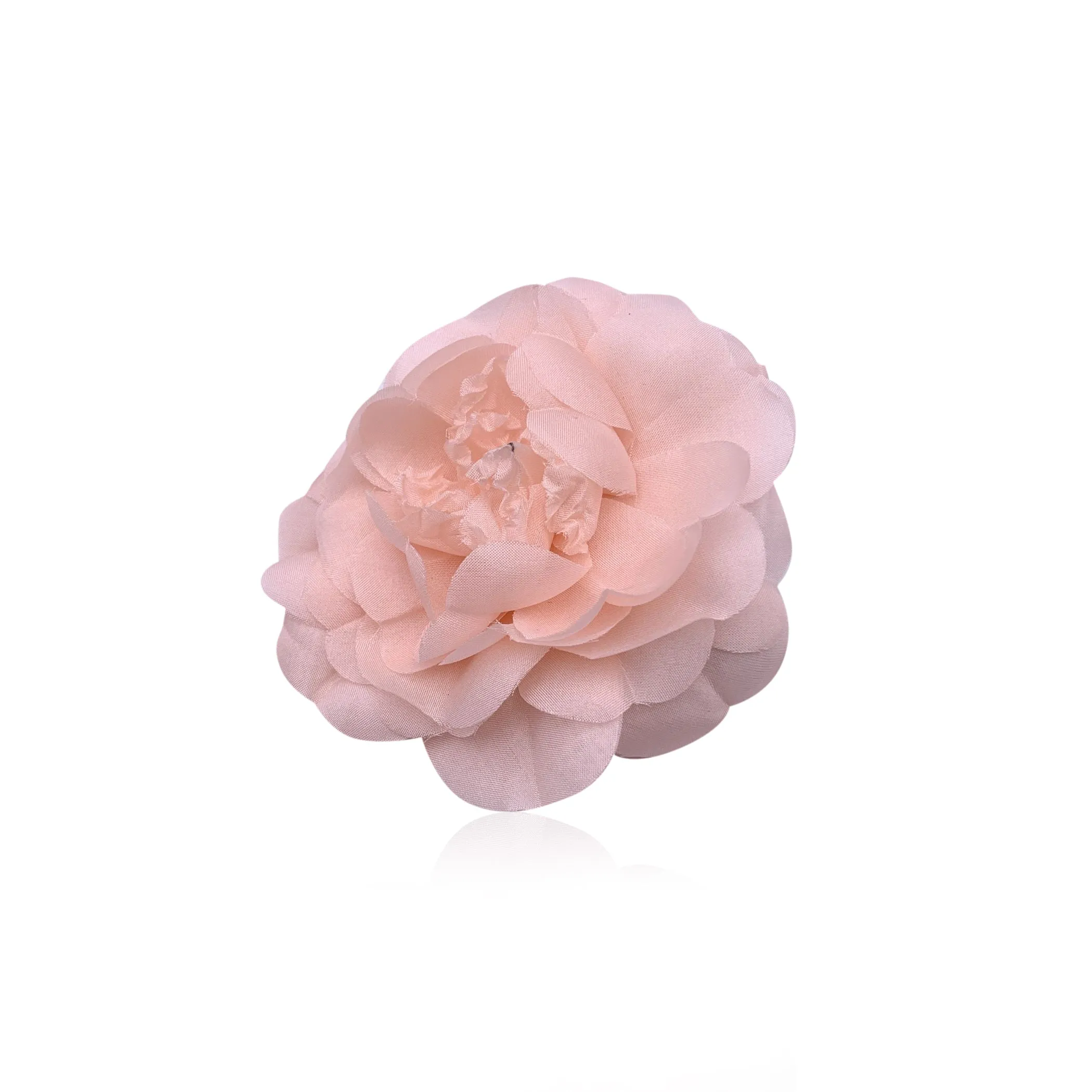 Chanel Vintage Fabric Light Pink Flower Camellia Camelia Pin Brooch