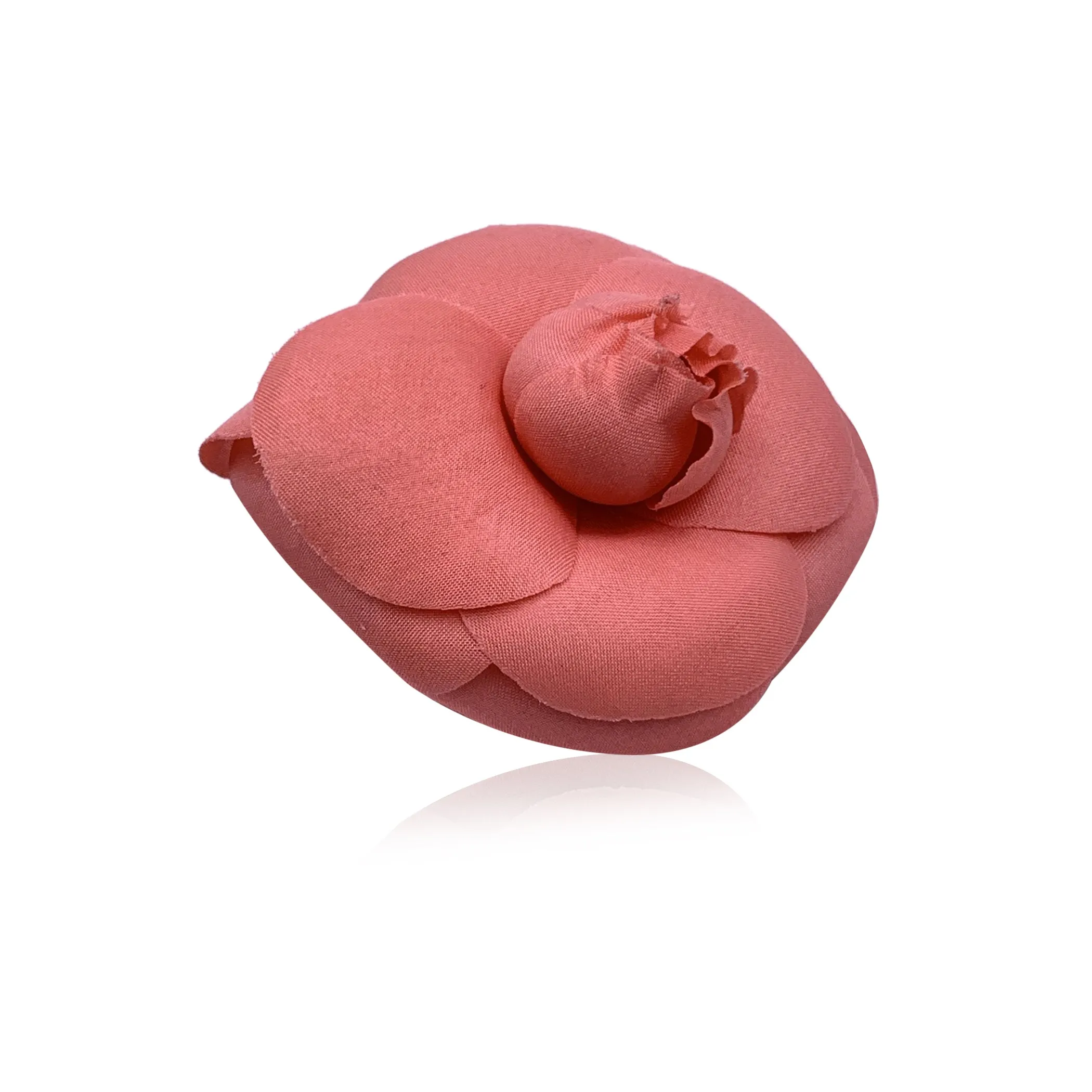 Chanel Vintage Fabric Pink Flower Camellia Camelia Pin Brooch