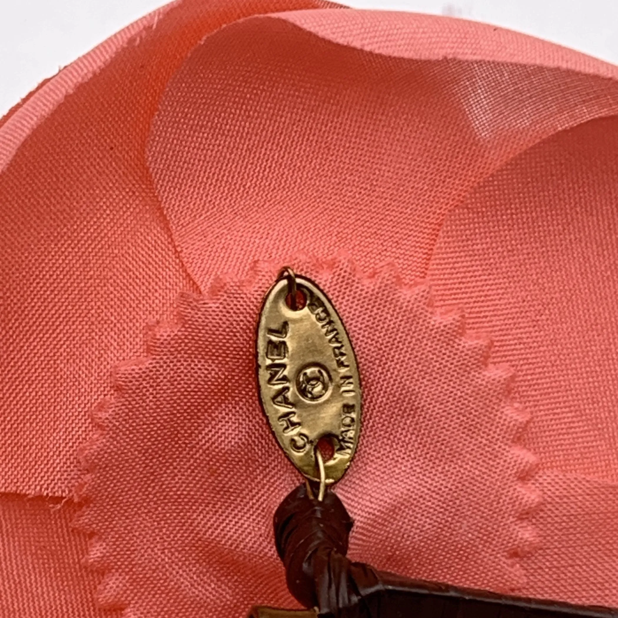 Chanel Vintage Fabric Pink Flower Camellia Camelia Pin Brooch