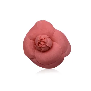 Chanel Vintage Fabric Pink Flower Camellia Camelia Pin Brooch
