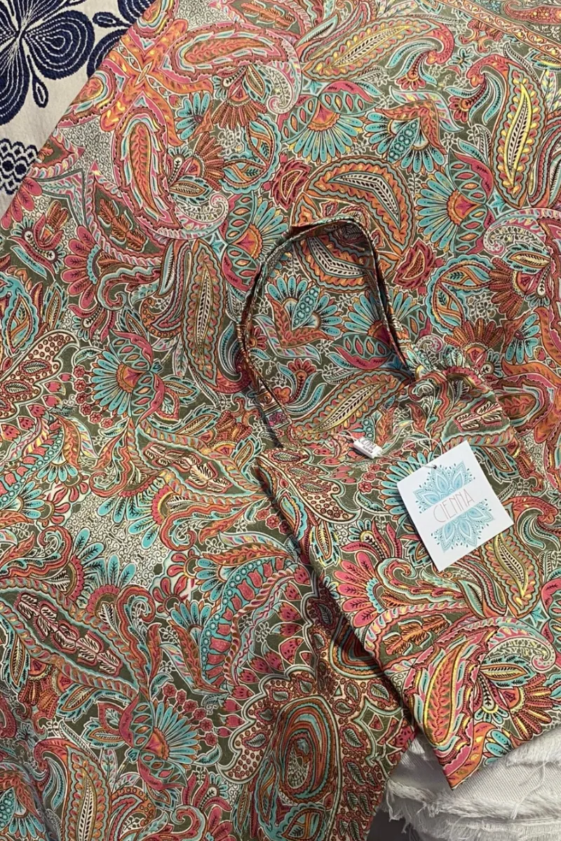 Cienna Design Sarong Paisley Flower Silk Cotton