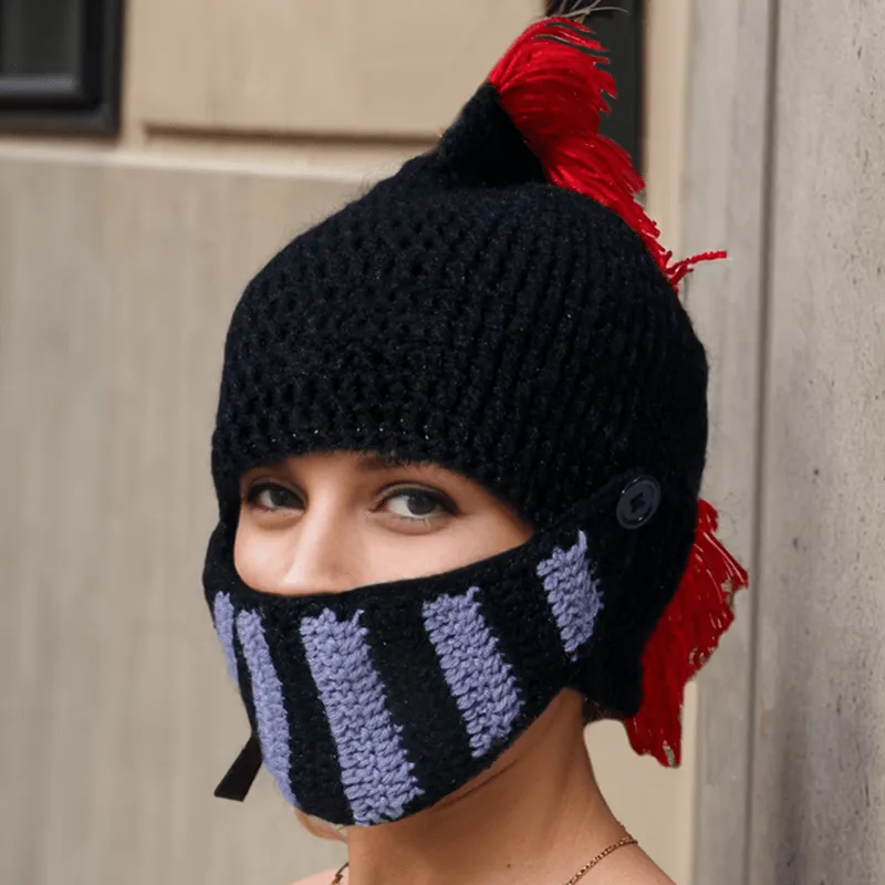 Color Block Knitted Mohawk Beanie Hat
