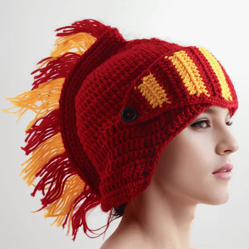Color Block Knitted Mohawk Beanie Hat