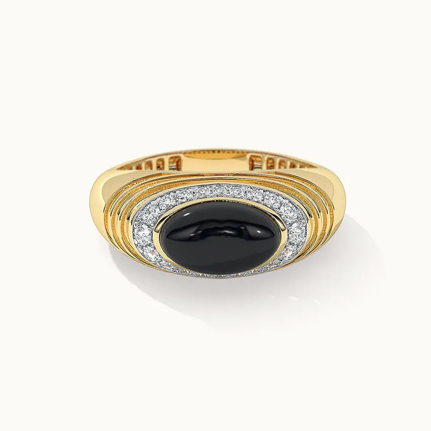 Created Black Onyx Signet Ring