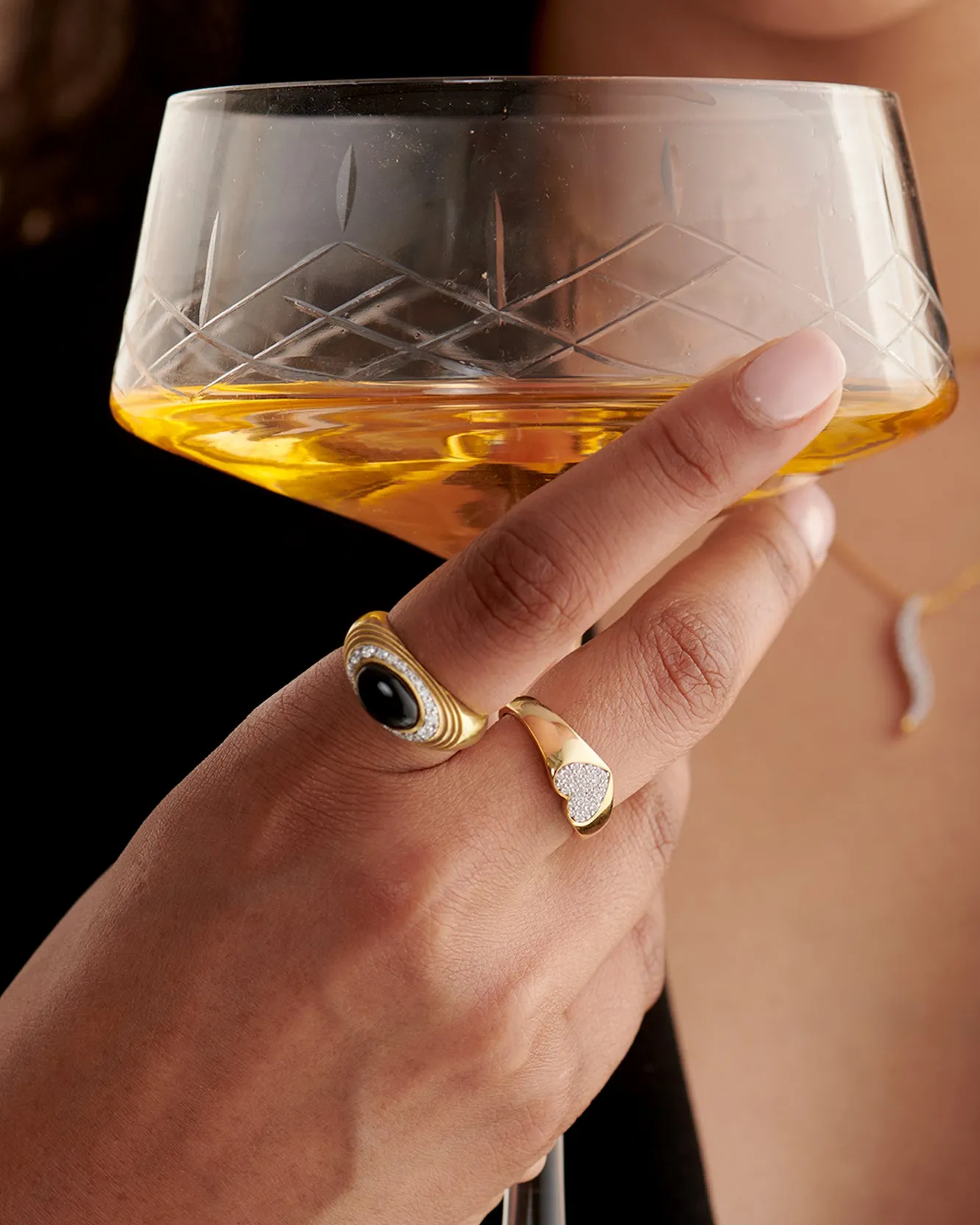 Created Black Onyx Signet Ring