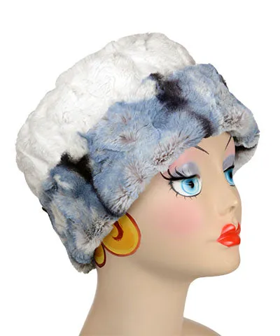 Cuffed Pillbox, Reversible (Solid or Two-Tone) - Cascade Luxury Faux Furs