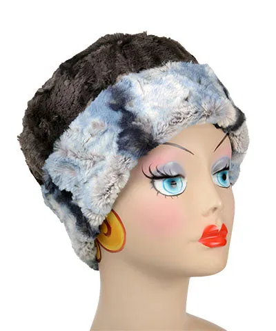 Cuffed Pillbox, Reversible (Solid or Two-Tone) - Cascade Luxury Faux Furs