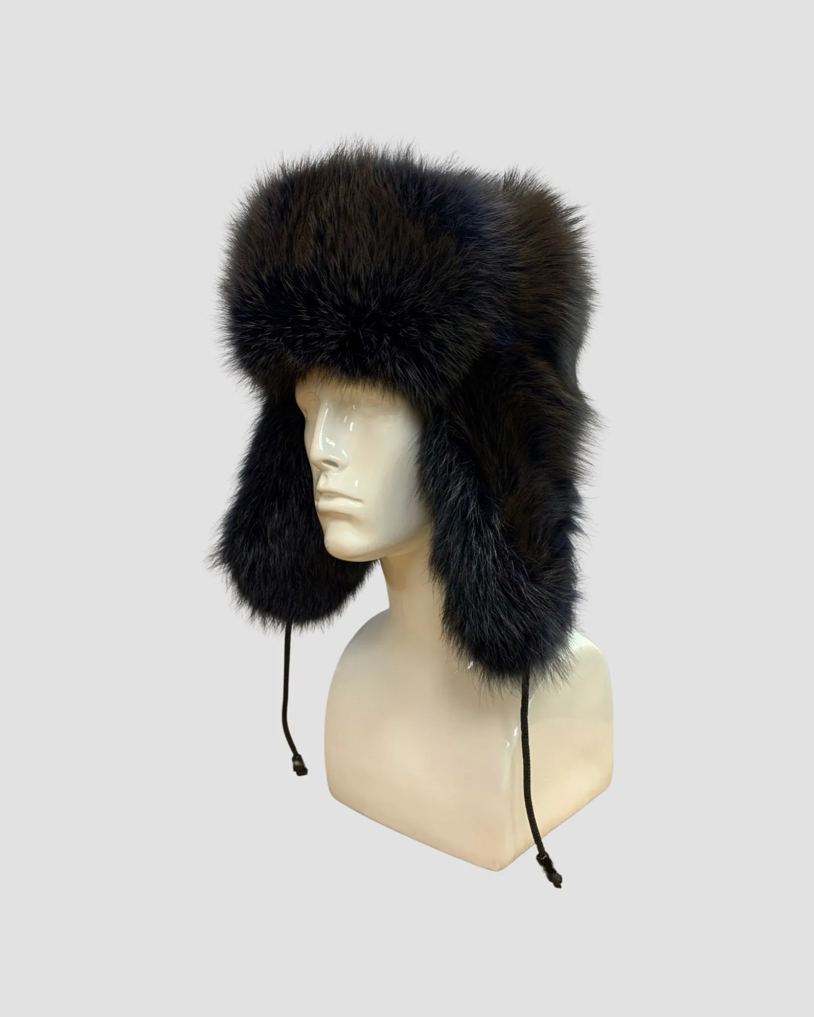Dark Slate Fox Fur Trooper Hat