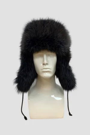 Dark Slate Fox Fur Trooper Hat