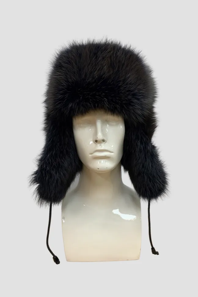 Dark Slate Fox Fur Trooper Hat