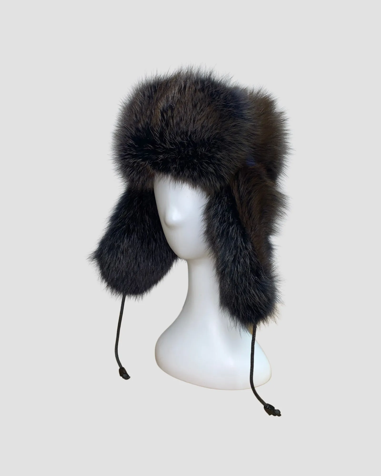 Dark Slate Fox Fur Trooper Hat