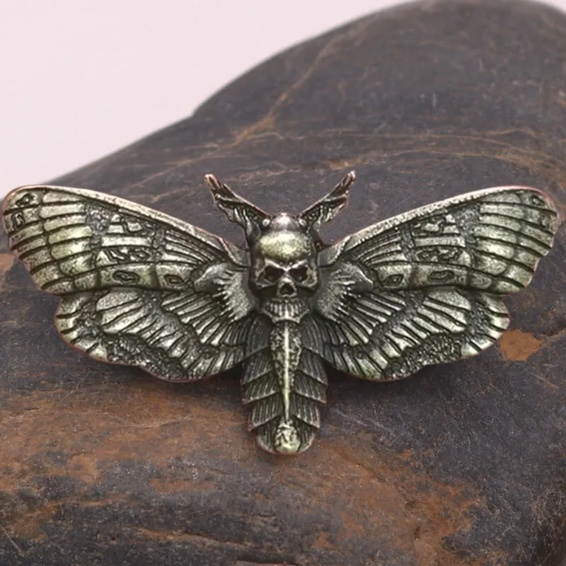 Death Head Moth Zinc Alloy Skull Brooch