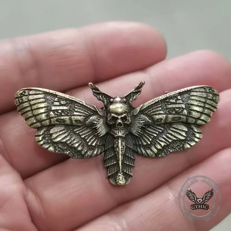 Death Head Moth Zinc Alloy Skull Brooch
