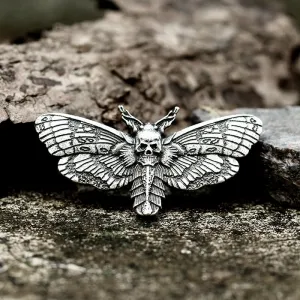 Death Head Moth Zinc Alloy Skull Brooch