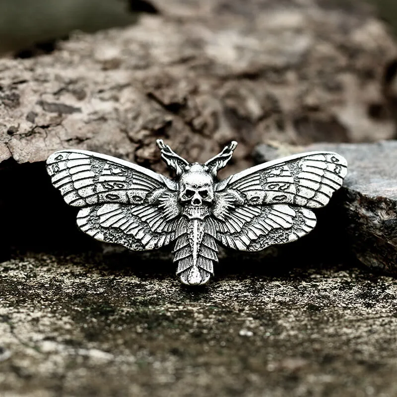 Death Head Moth Zinc Alloy Skull Brooch