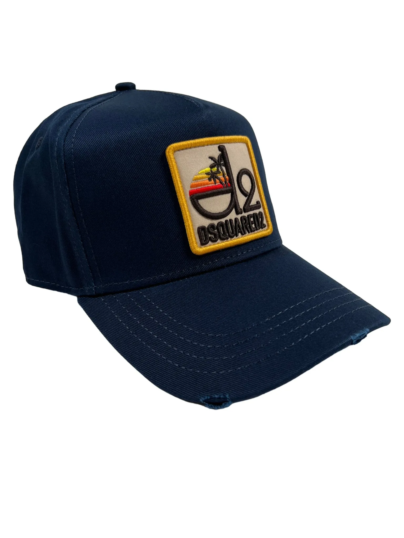 Dsquared2 BCM0802 Tropical Baseball Cap Gabardine-Navy