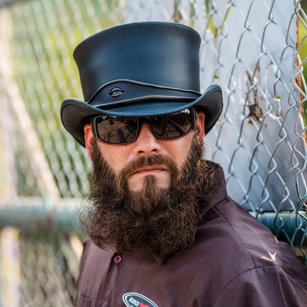 El Dorado Eye | Mens Leather Top Hat with Eye Hat Band