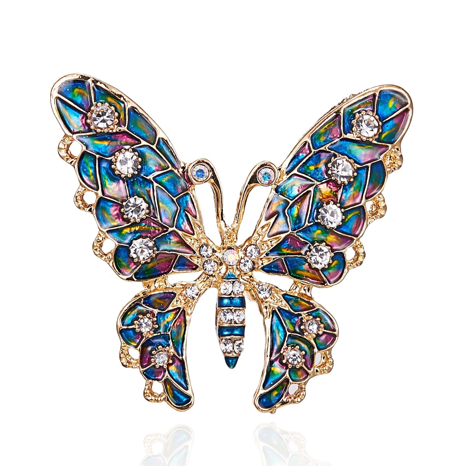 Elegant Butterfly Women Crystal Brooch