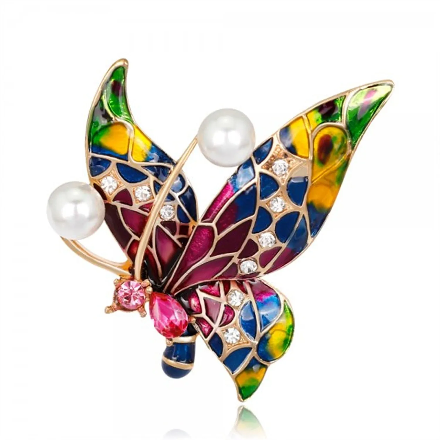 Elegant Butterfly Women Crystal Brooch