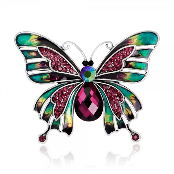 Elegant Butterfly Women Crystal Brooch