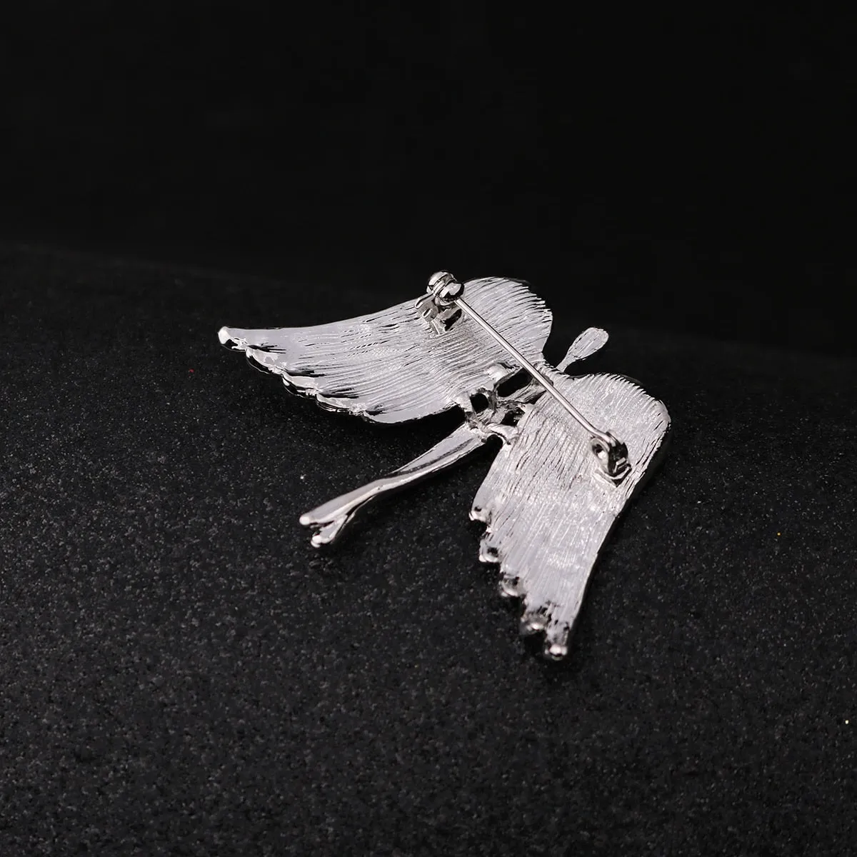 Fashion Women and Men Crystal Angel Wings Brooch Pin