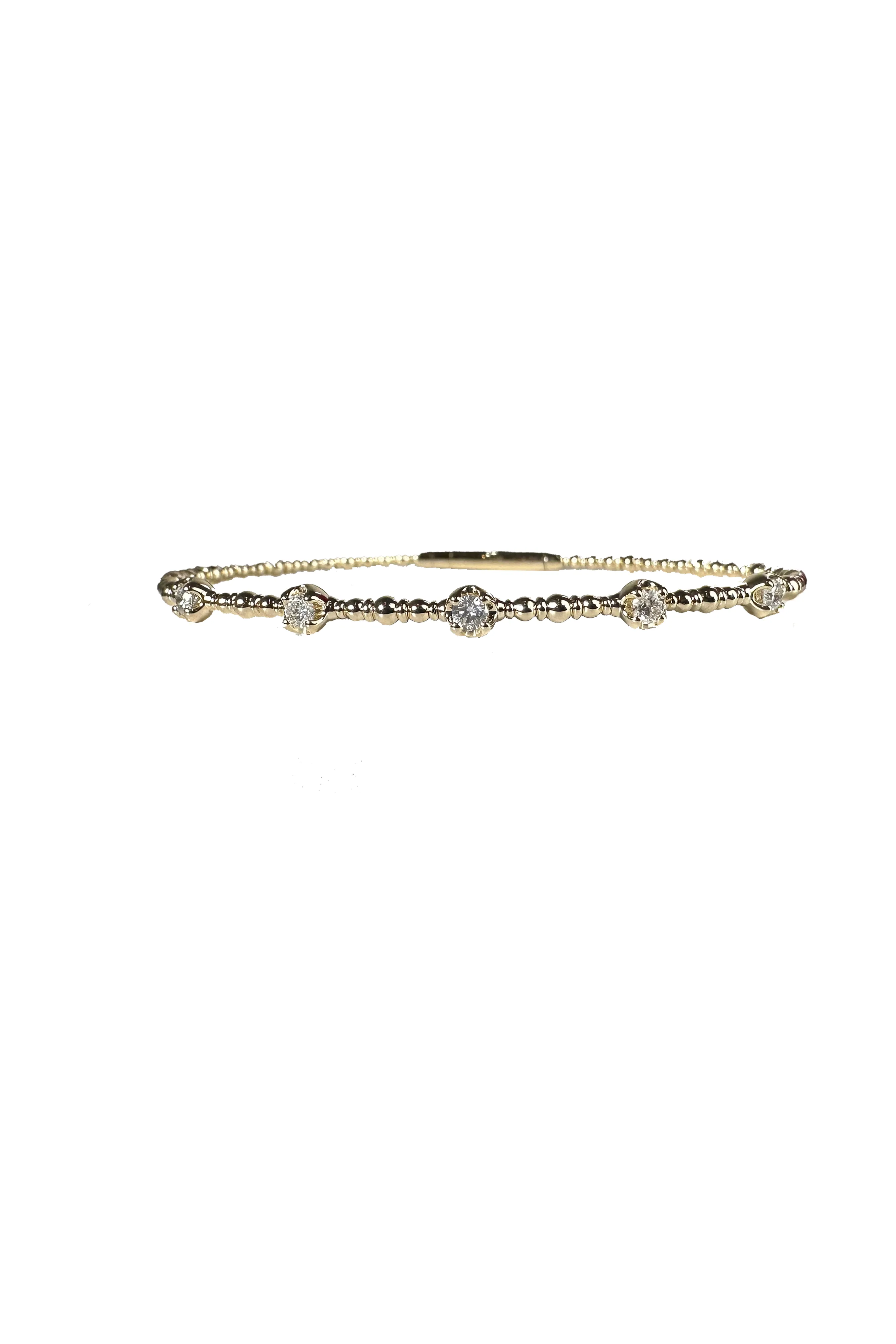 FC Creations Bracelet 14K Gold Diamond Flexible Bangle | Yellow Gold CTTW 0.35 Carat