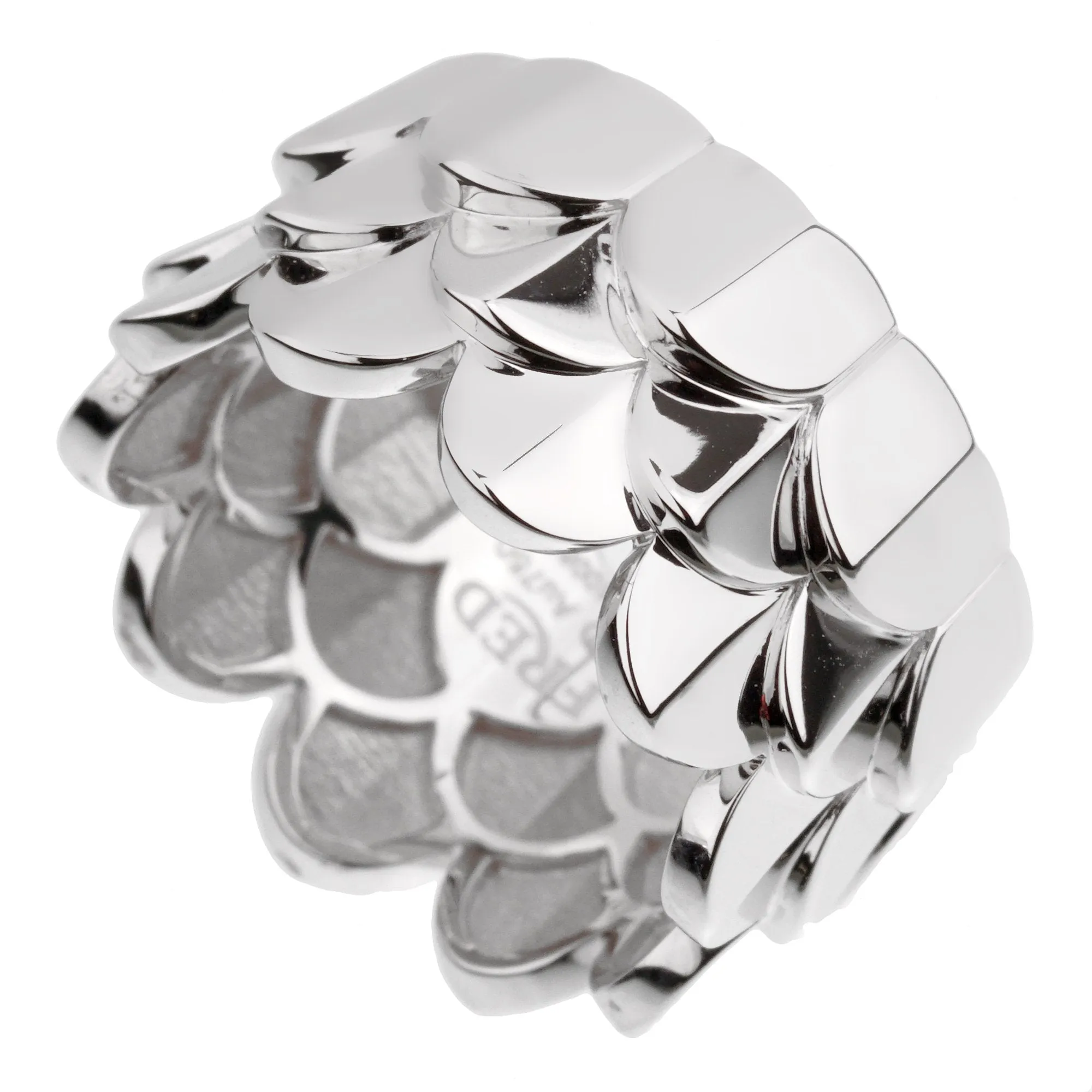 Fred of Paris Triple Arc White Gold Band Ring Sz 6 1/2