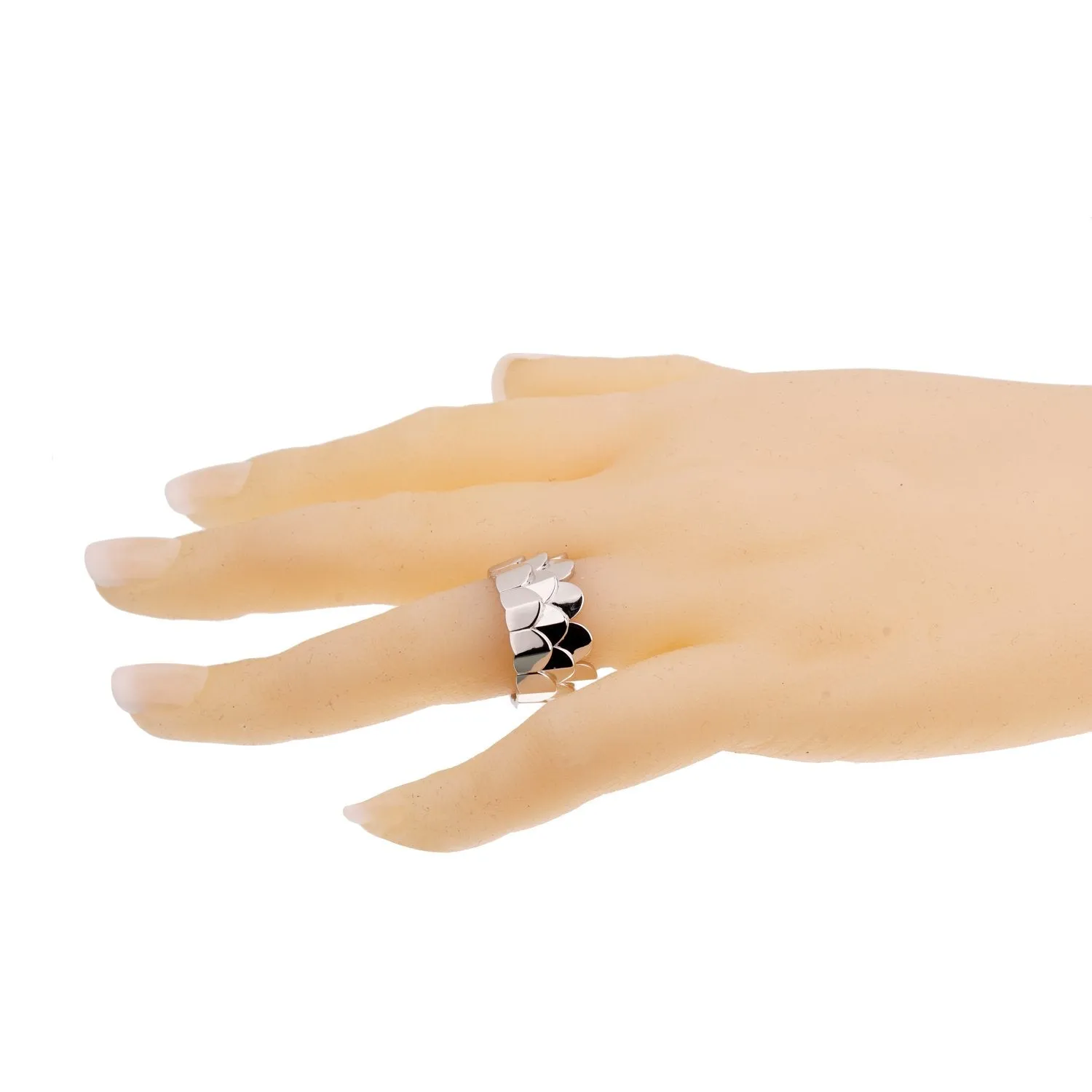Fred of Paris Triple Arc White Gold Band Ring Sz 6 1/2