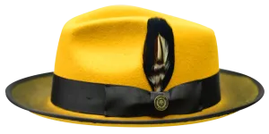 Gold-Black Men's Wool Hat Fashion Design Felt Fedora New Yorker Collection