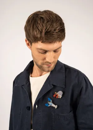 Hermit Crab embroidered brooch - SAINT JAMES x Macon & Lesquoy (BLANC/GITANE/TULIPE)