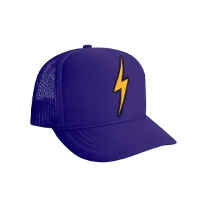 Kids Bolt Vintage Foam Trucker Hat (Purple)