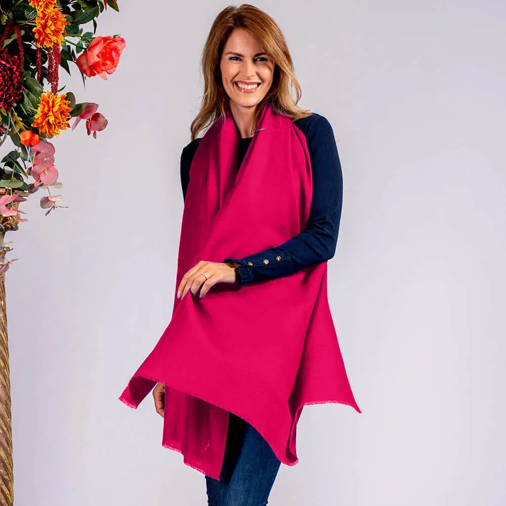 Magenta Pink Handwoven Cashmere Shawl