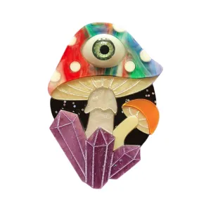 Magic Mushroom Brooch- Multi by Cherryloco