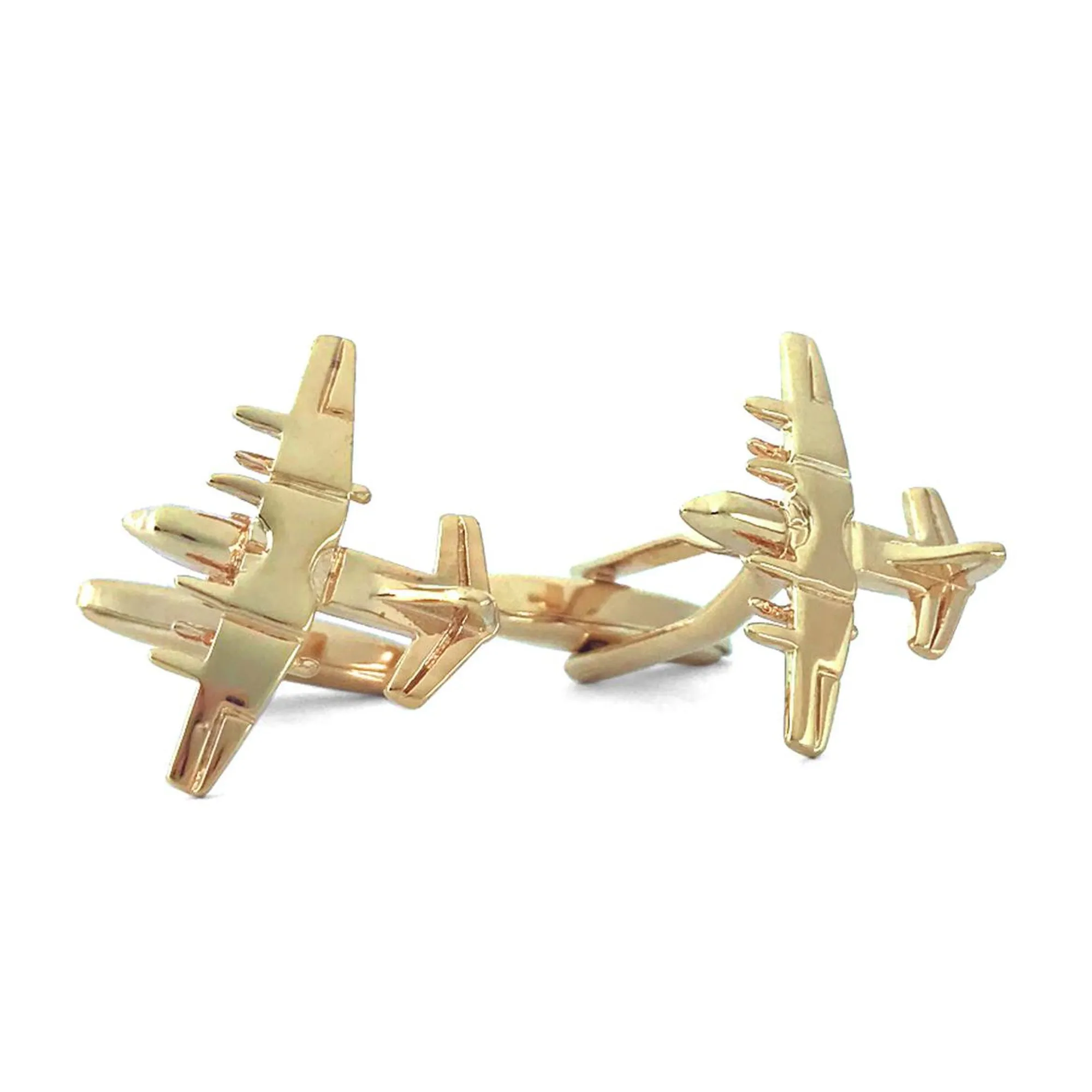 MarZthomson Fighter Jet Cufflinks in Silver -  aeroplane Cufflinks (Online Exclusive)