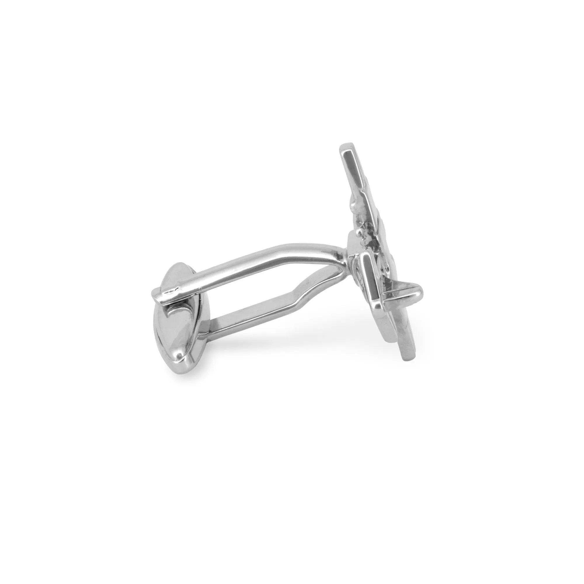 MarZthomson Fighter Jet Cufflinks in Silver -  aeroplane Cufflinks (Online Exclusive)